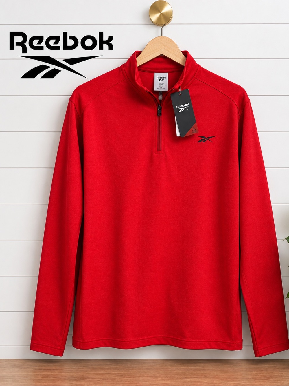 ❤️ NWT Reebok Men’s XL Red Quarter Zip Performance Pullover